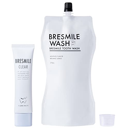 医薬部外品 ブレスマイル(BRESMILE) ブレスマイルウォッシュ 270mL×1袋 & ブレスマイルクリア 60g×1本 マウスウォッシュ 薬 用 歯みがき粉 口臭 予防 ホワイトニング 洗口液 デンタルリンス オーラルケア 歯の美白 歯槽膿漏の予防